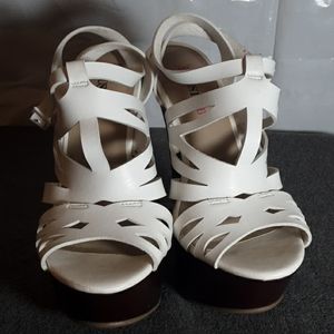 2" White Platform Wedge Heels By Justfab.